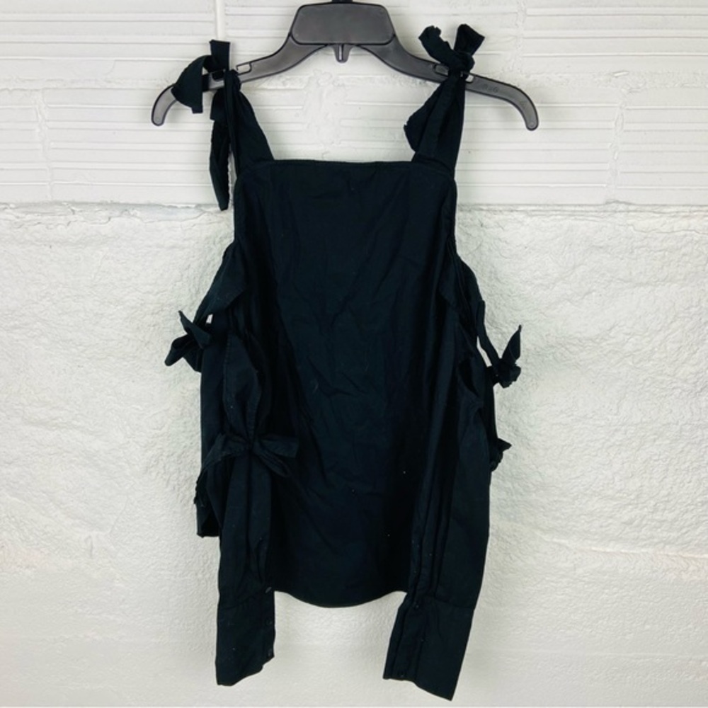 WALTER BAKER black tie long sleeve cotton blouse size medium